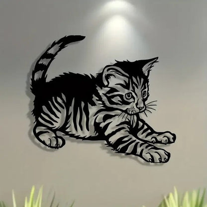 NEW Tabby Cat Life Like Metal Silhouette - FranksFunkyStuff