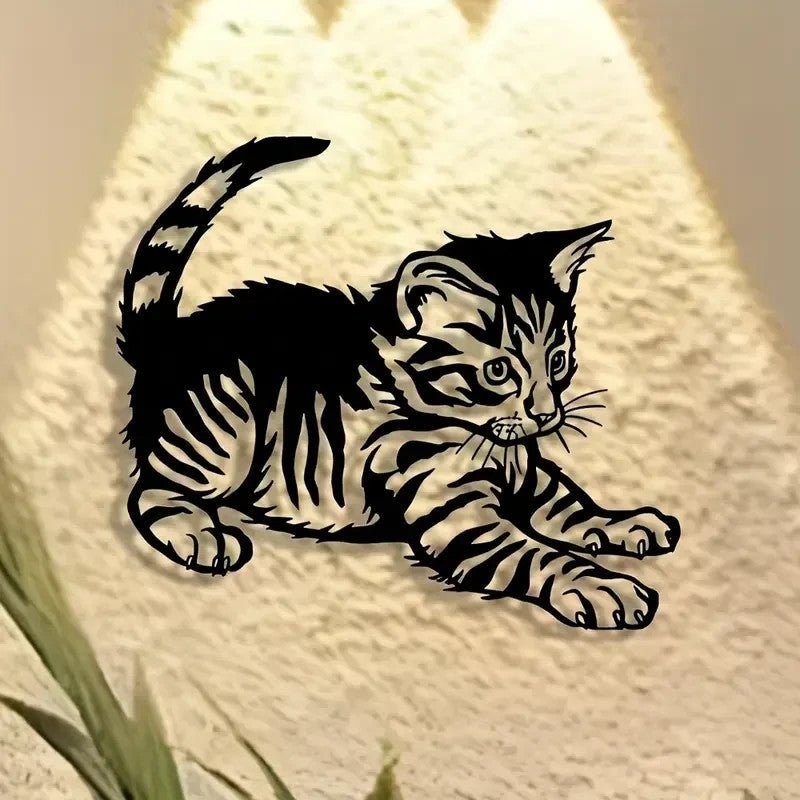 NEW Tabby Cat Life Like Metal Silhouette - FranksFunkyStuff