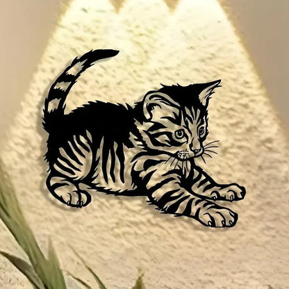NEW Tabby Cat Life Like Metal Silhouette - FranksFunkyStuff