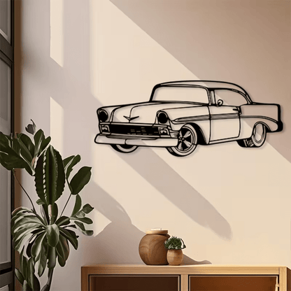NEW Vintage 1956 Chevy Classic Metal Silhouette Wall Art - FranksFunkyStuff