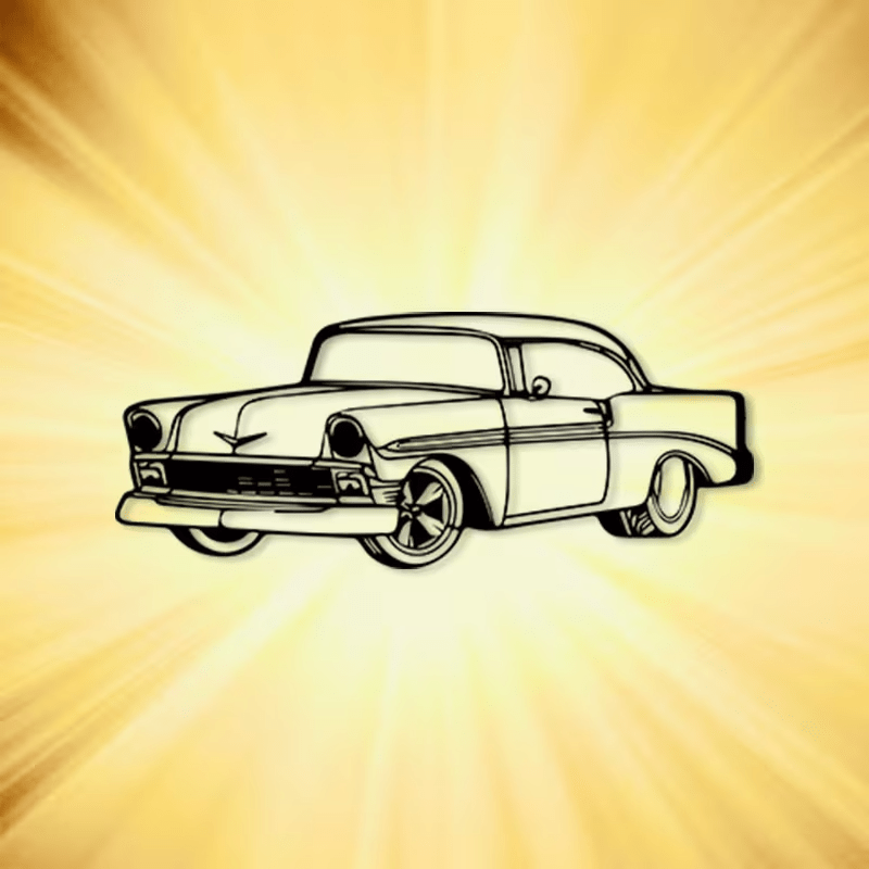 NEW Vintage 1956 Chevy Classic Metal Silhouette Wall Art - FranksFunkyStuff
