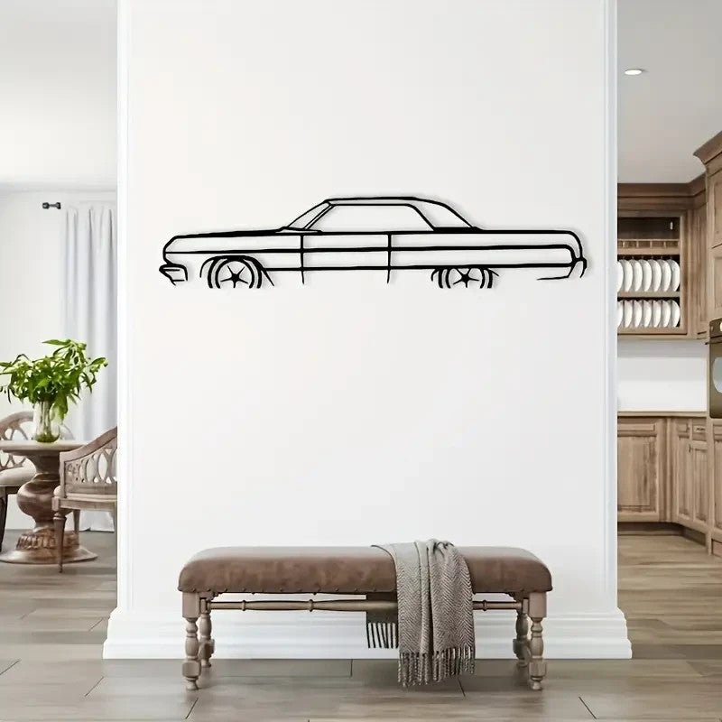 NEW Vintage 1964 Chevy Impala Car Metal Silhouette Wall Art - FranksFunkyStuff