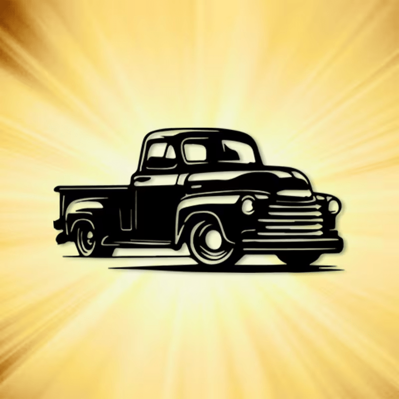 NEW Vintage CHEVROLET 1950'S TRUCK METAL SILHOUETTE - FranksFunkyStuff