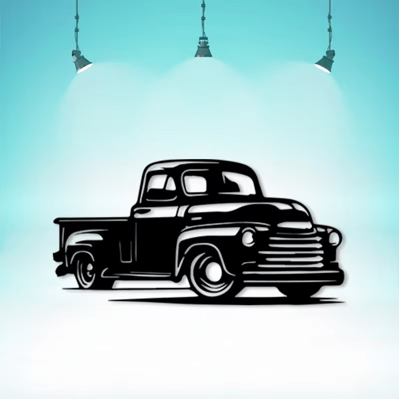 NEW Vintage CHEVROLET 1950'S TRUCK METAL SILHOUETTE - FranksFunkyStuff