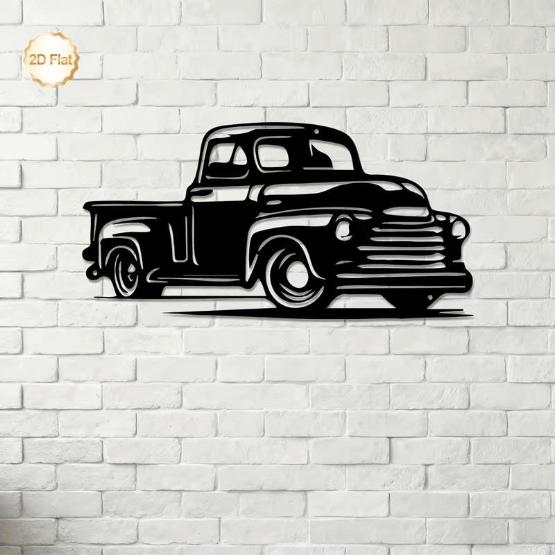 NEW Vintage CHEVY 1950'S PICK UP TRUCK METAL DIE CUT SILHOUETTE - FranksFunkyStuff