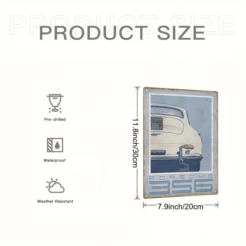 NEW Vintage Look Porsche 356 Metal Sign - FranksFunkyStuff