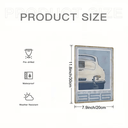 NEW Vintage Look Porsche 356 Metal Sign - FranksFunkyStuff