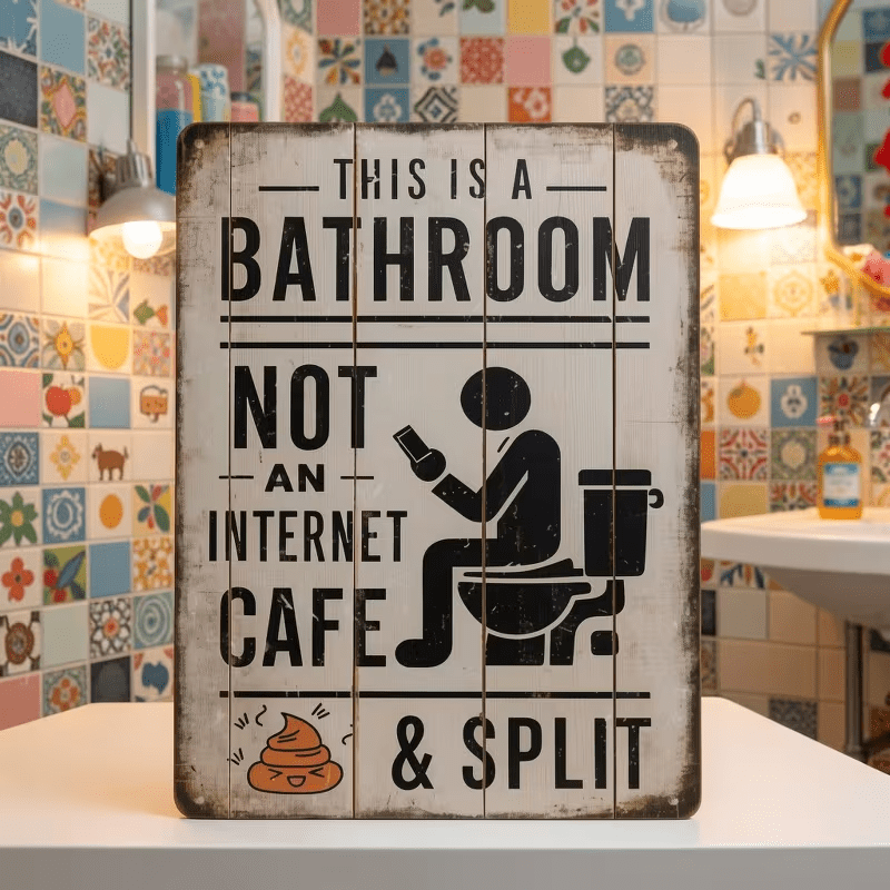 NEW Vintage Looking Bathroom Quirky Theme Sign - FranksFunkyStuff