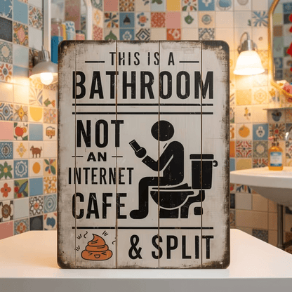 NEW Vintage Looking Bathroom Quirky Theme Sign - FranksFunkyStuff