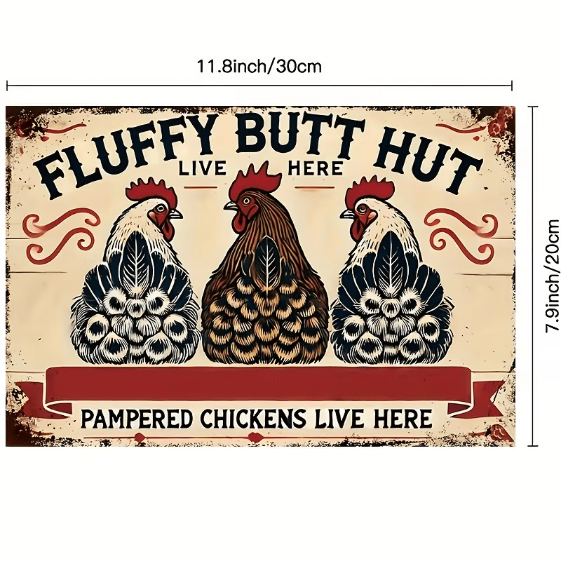 NEW Vintage Looking Chicken Wall Art Metal Signs (2) - FranksFunkyStuff