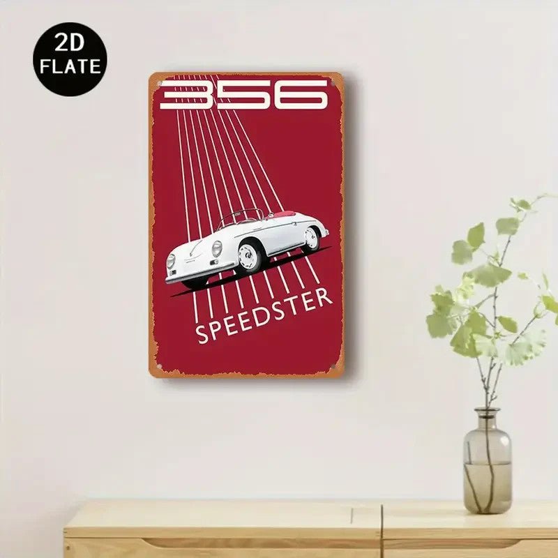 NEW Vintage Style 356 Speedster Metal Wall Art Sign - FranksFunkyStuff