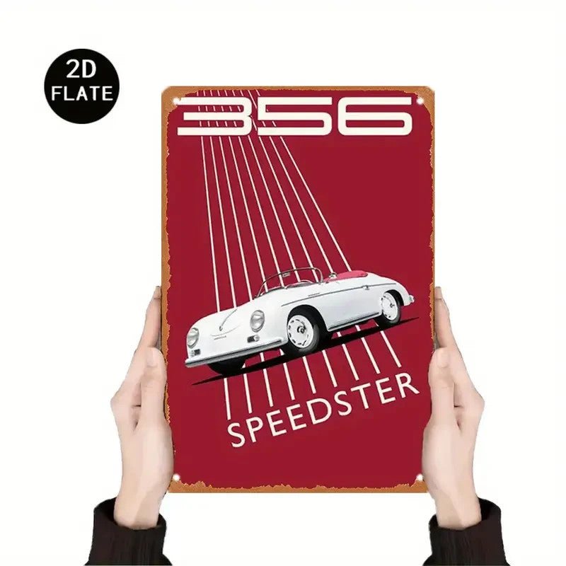 NEW Vintage Style 356 Speedster Metal Wall Art Sign - FranksFunkyStuff