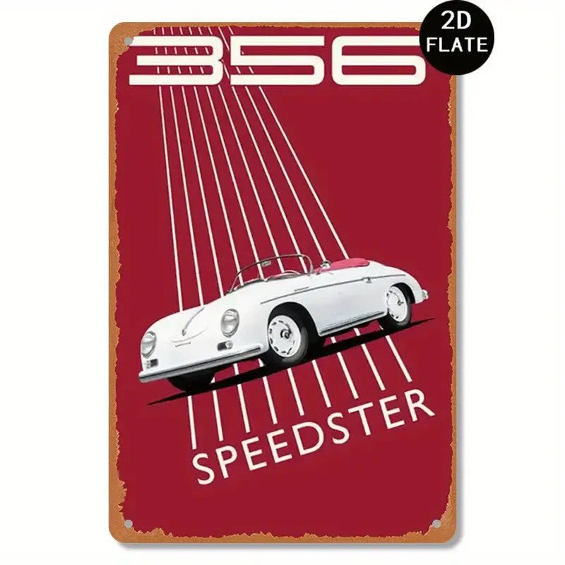 NEW Vintage Style 356 Speedster Metal Wall Art Sign - FranksFunkyStuff