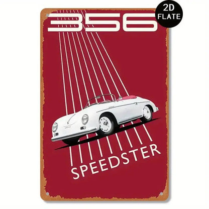NEW Vintage Style 356 Speedster Metal Wall Art Sign - FranksFunkyStuff
