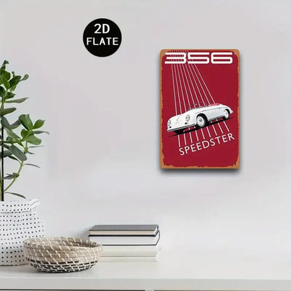 NEW Vintage Style 356 Speedster Metal Wall Art Sign - FranksFunkyStuff