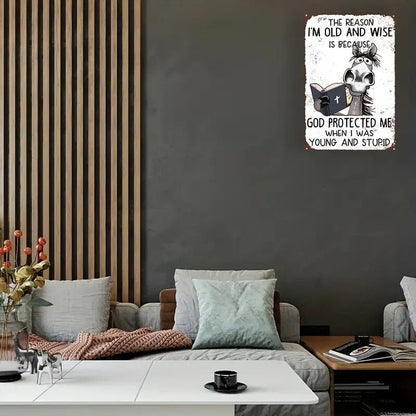NEW Vintage Style God 'I'm Old and Wise' Metal Sign with Humorous Quote - FranksFunkyStuff