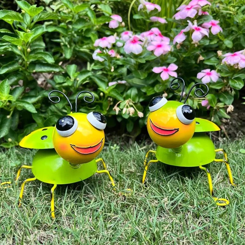 NEW Vintage Style Ladybugs, Metal Yard Art , Set of Two Bugs - FranksFunkyStuff