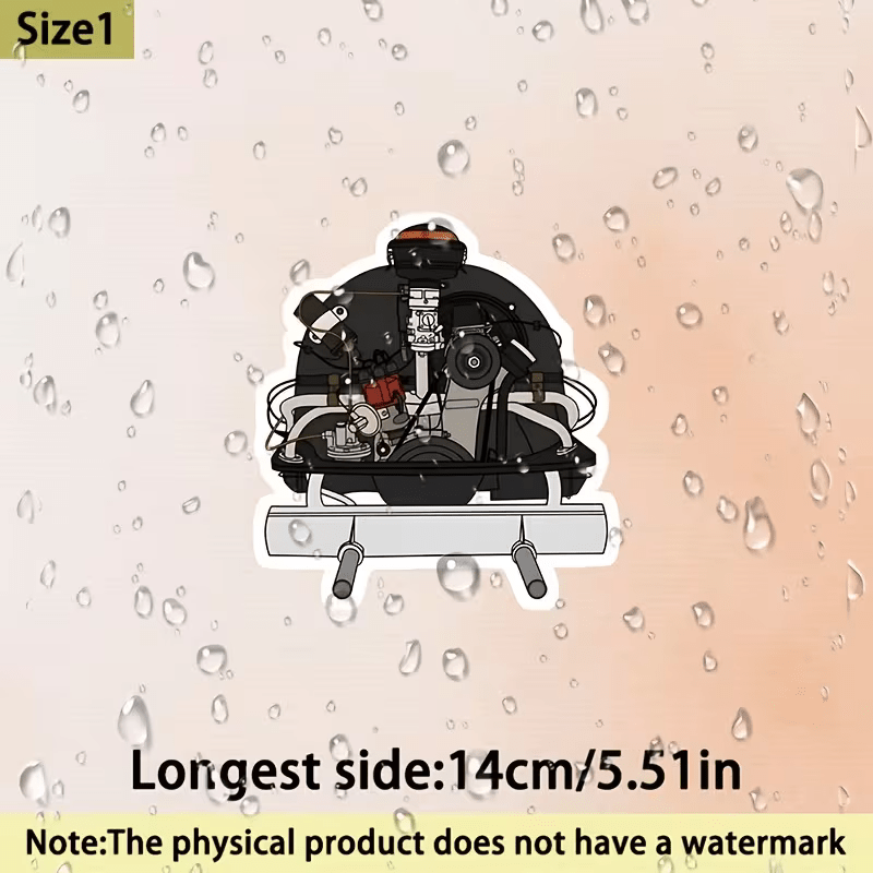 NEW Vintage VW 36 HP Die Cut LG Engine Sticker , Low mileage ! FREE SHIPPING . - FranksFunkyStuff