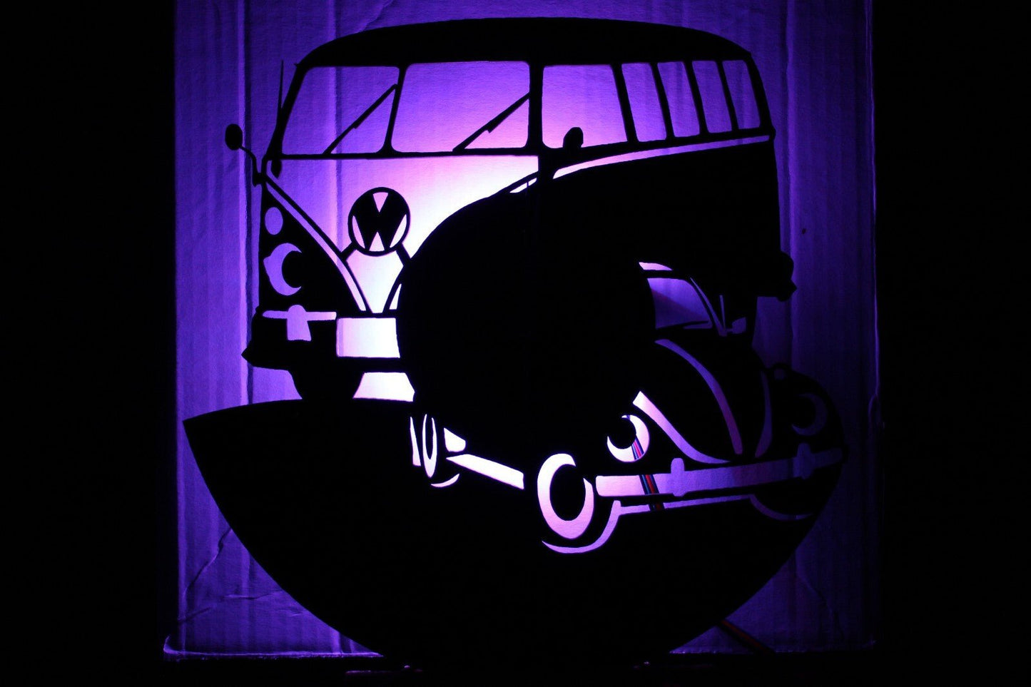 NEW Volkswagen Bus, Bug Light up Clock, Multi Color W/Wireless Remote Control - FranksFunkyStuff