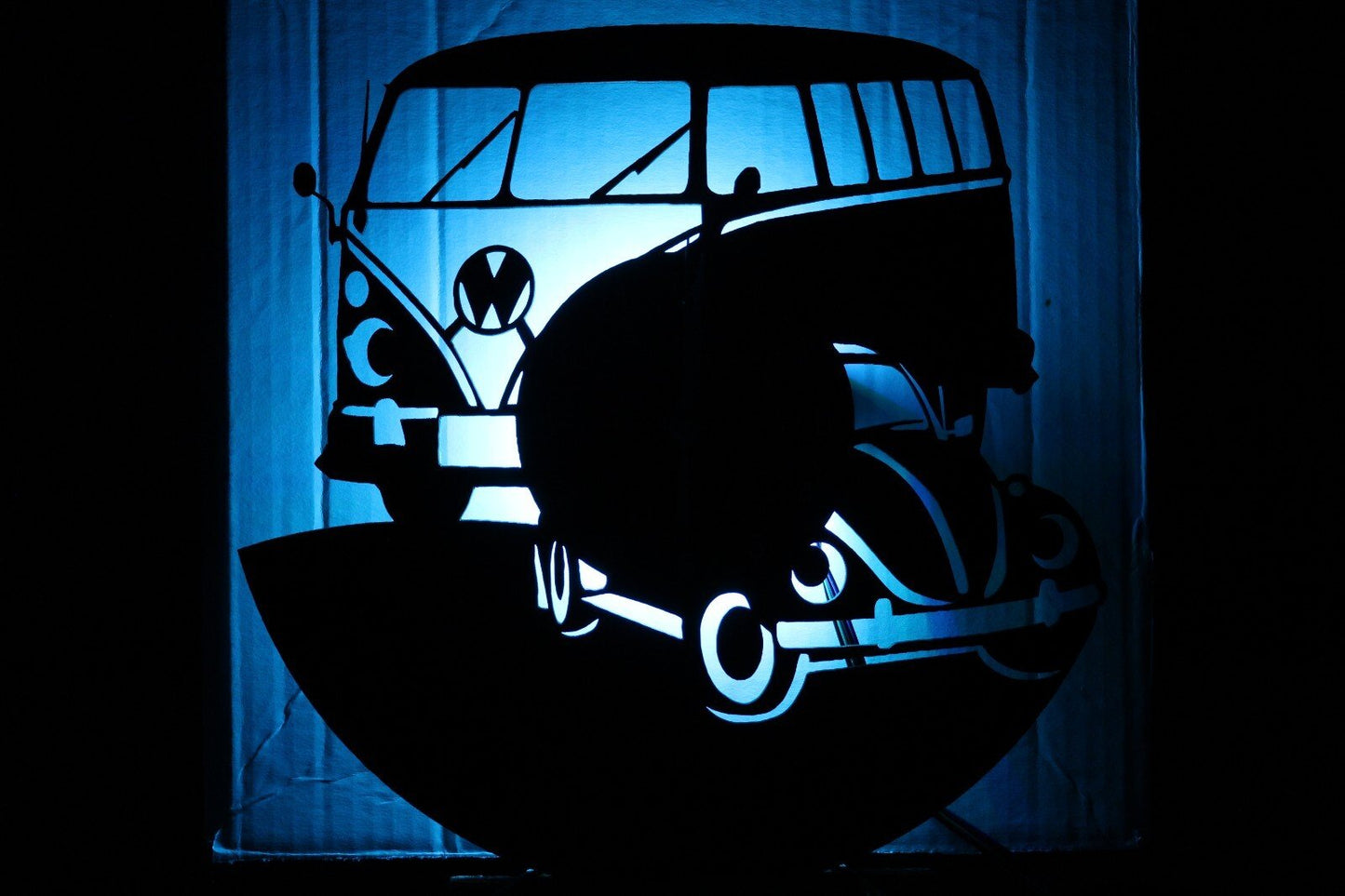 NEW Volkswagen Bus, Bug Light up Clock, Multi Color W/Wireless Remote Control - FranksFunkyStuff