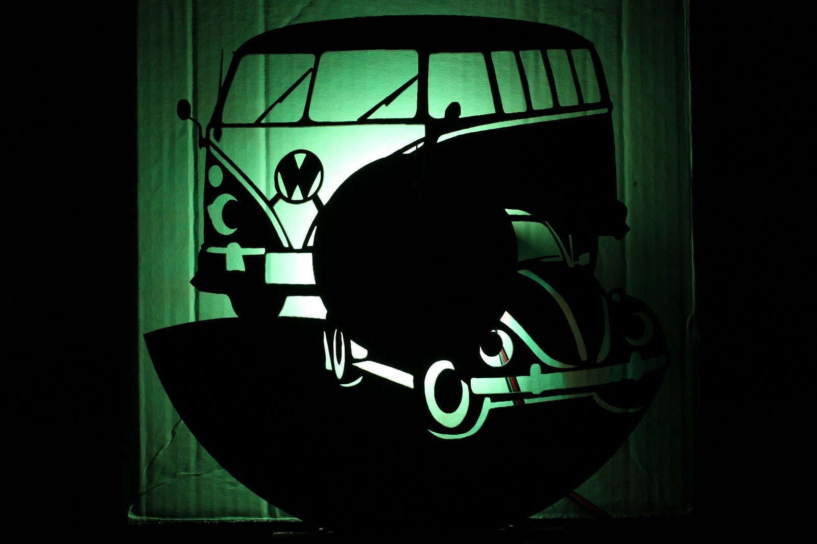 NEW Volkswagen Bus, Bug Light up Clock, Multi Color W/Wireless Remote Control - FranksFunkyStuff
