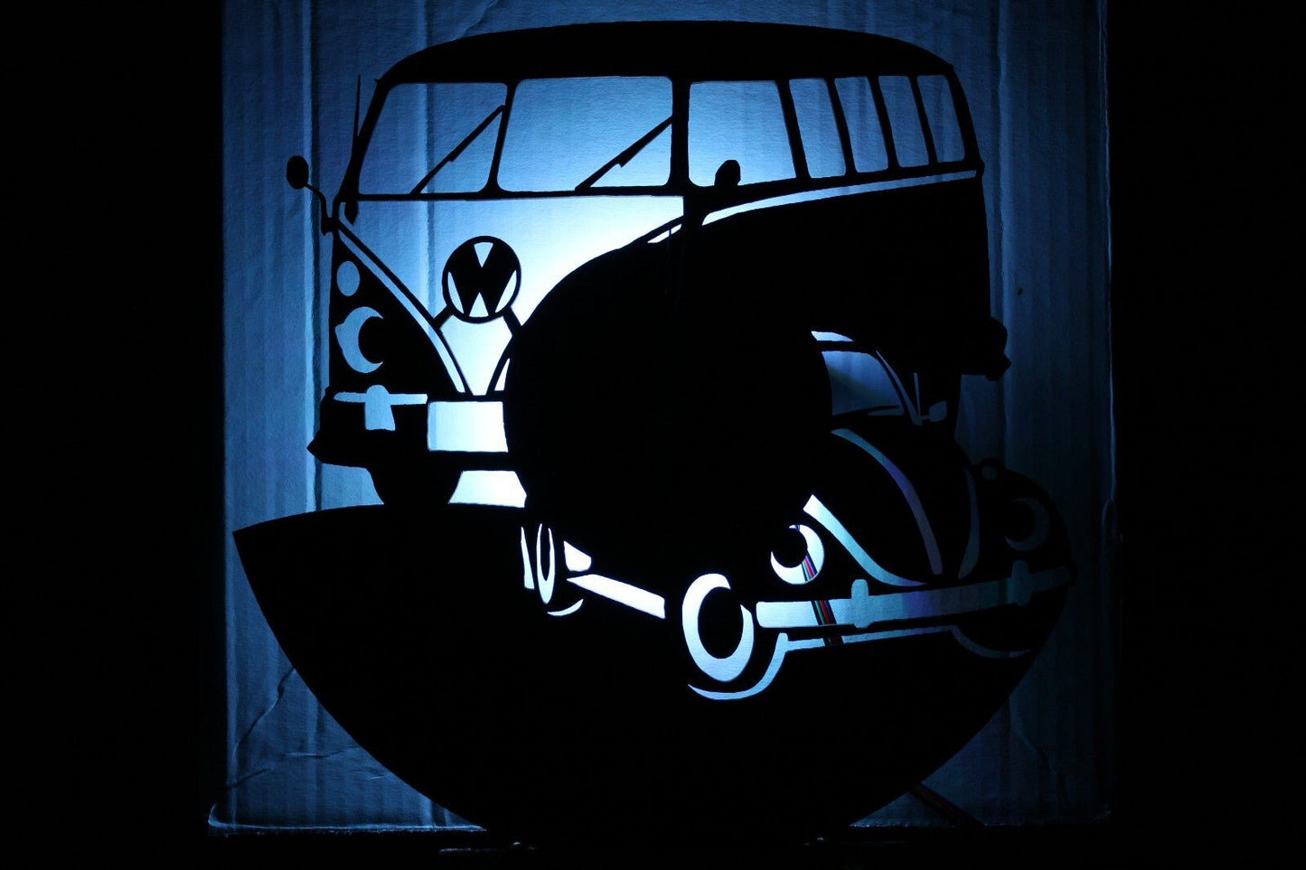 NEW Volkswagen Bus, Bug Light up Clock, Multi Color W/Wireless Remote Control - FranksFunkyStuff