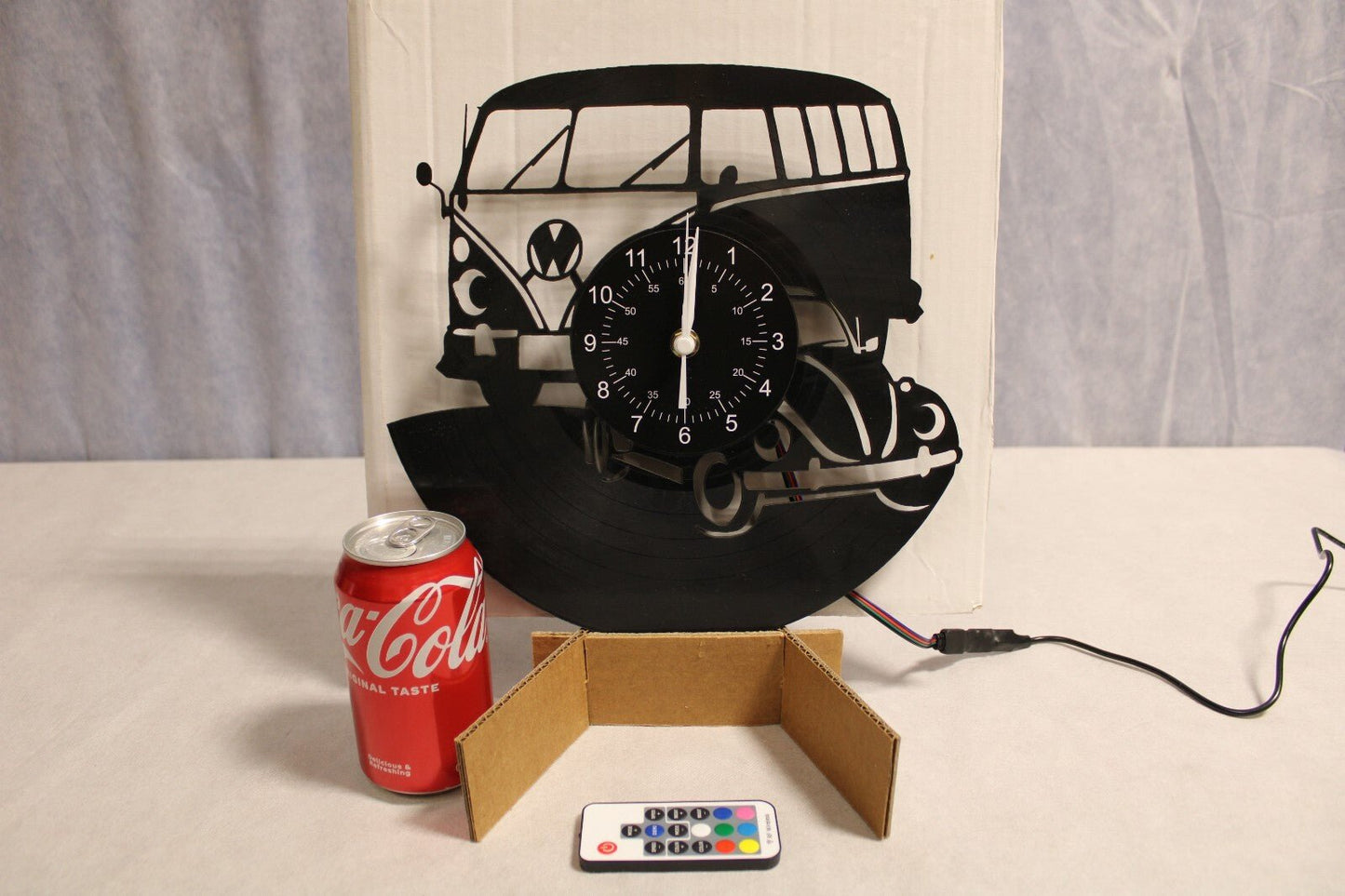 NEW Volkswagen Bus, Bug Light up Clock, Multi Color W/Wireless Remote Control - FranksFunkyStuff