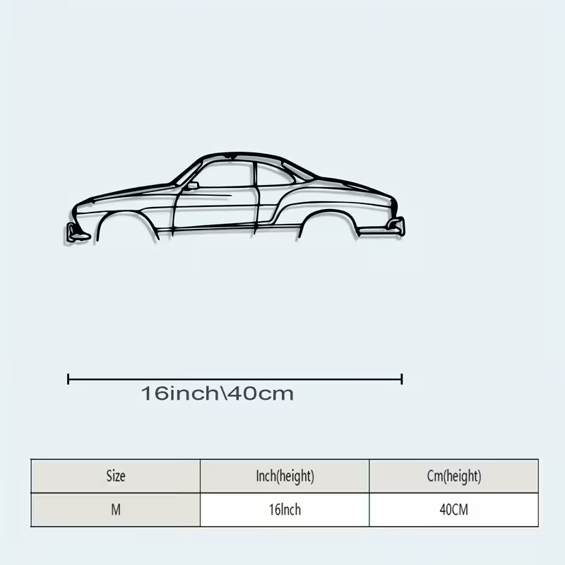 NEW Volkswagen Karmann Ghia Metal Silhouette - FranksFunkyStuff