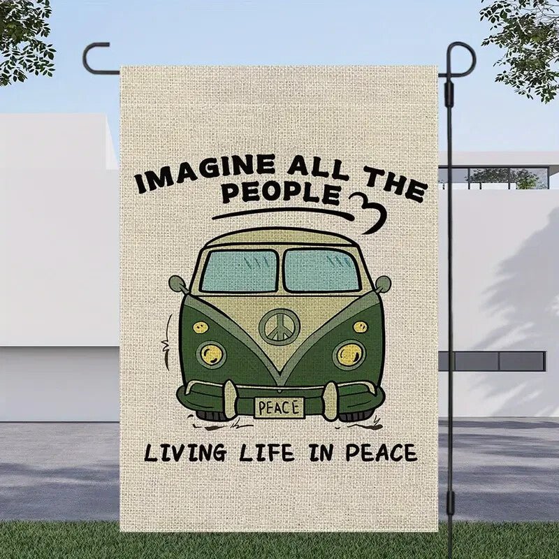 New VW Split Bus Peace Flag - FranksFunkyStuff