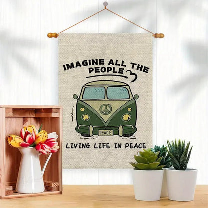 New VW Split Bus Peace Flag - FranksFunkyStuff