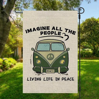 New VW Split Bus Peace Flag - FranksFunkyStuff