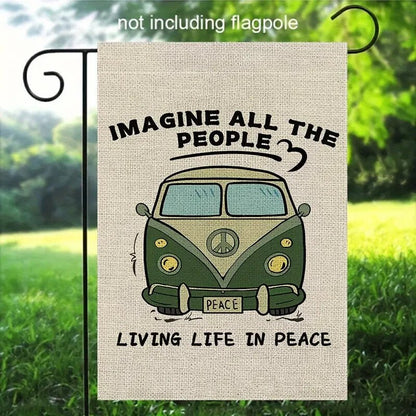 New VW Split Bus Peace Flag - FranksFunkyStuff