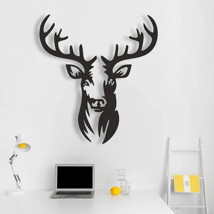 NEW X Large Deer Head Metal Silhouette W/Antlers - FranksFunkyStuff