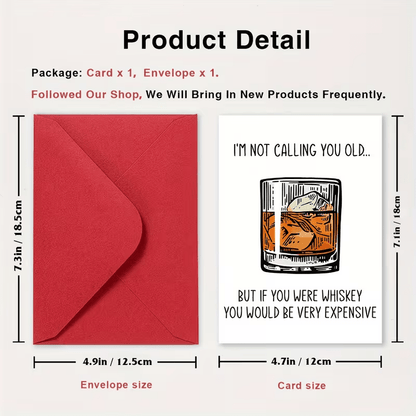 NEW"Whiskey Themed Humorous Greeting Card, FREE SHIPPING - FranksFunkyStuff