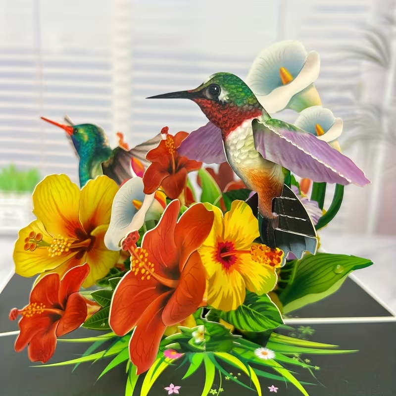 Pop Up Hummingbird Handmade Greeting Card Any Occasion - FranksFunkyStuff
