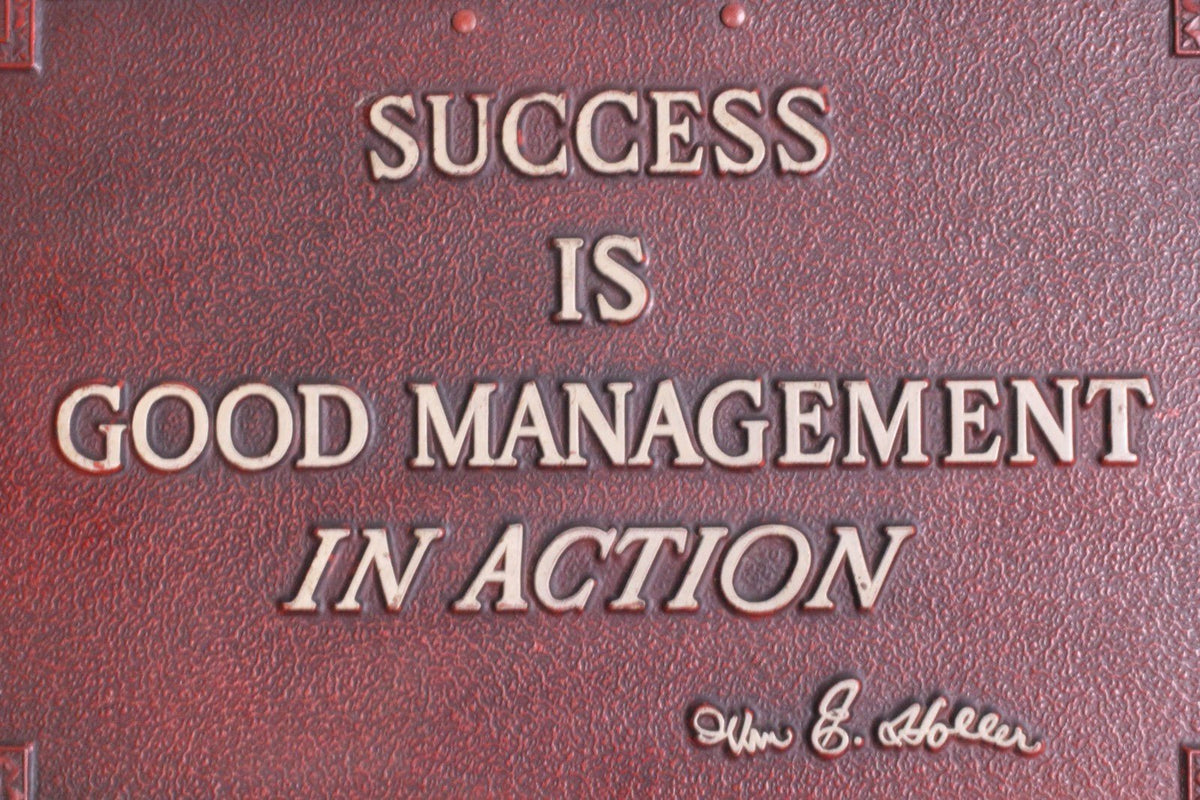 RARE 1930's Chevrolet " Succses is Good Management" Original Statement Sign - FranksFunkyStuff