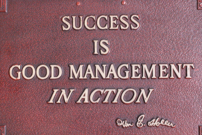 RARE 1930's Chevrolet " Succses is Good Management" Original Statement Sign - FranksFunkyStuff