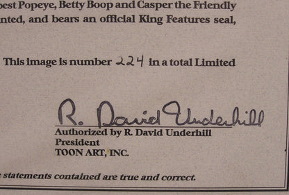 Rare 1994 Cel "No Cavities" Popeye & Olive Oyl signed by Myron Waldman with COA - FranksFunkyStuff