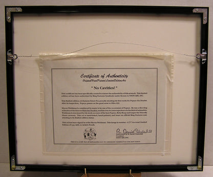 Rare 1994 Cel "No Cavities" Popeye & Olive Oyl signed by Myron Waldman with COA - FranksFunkyStuff