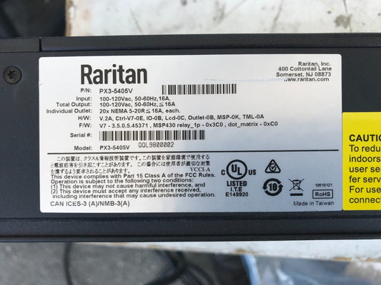 Raritan PX3-5545V 3-Phase 17.3kVA Intelligent 24-Outlet Rack PDU - FranksFunkyStuff