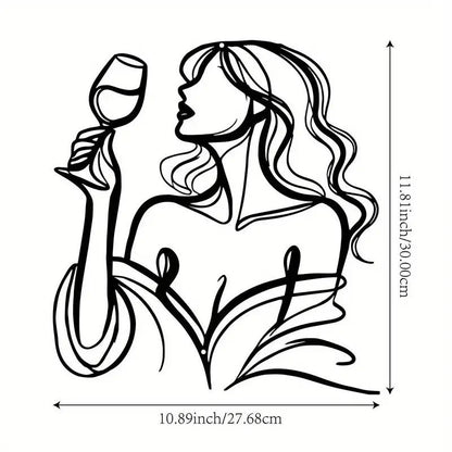 SEXY FEMALE Metal Silhouette With Wine Glass - FranksFunkyStuff