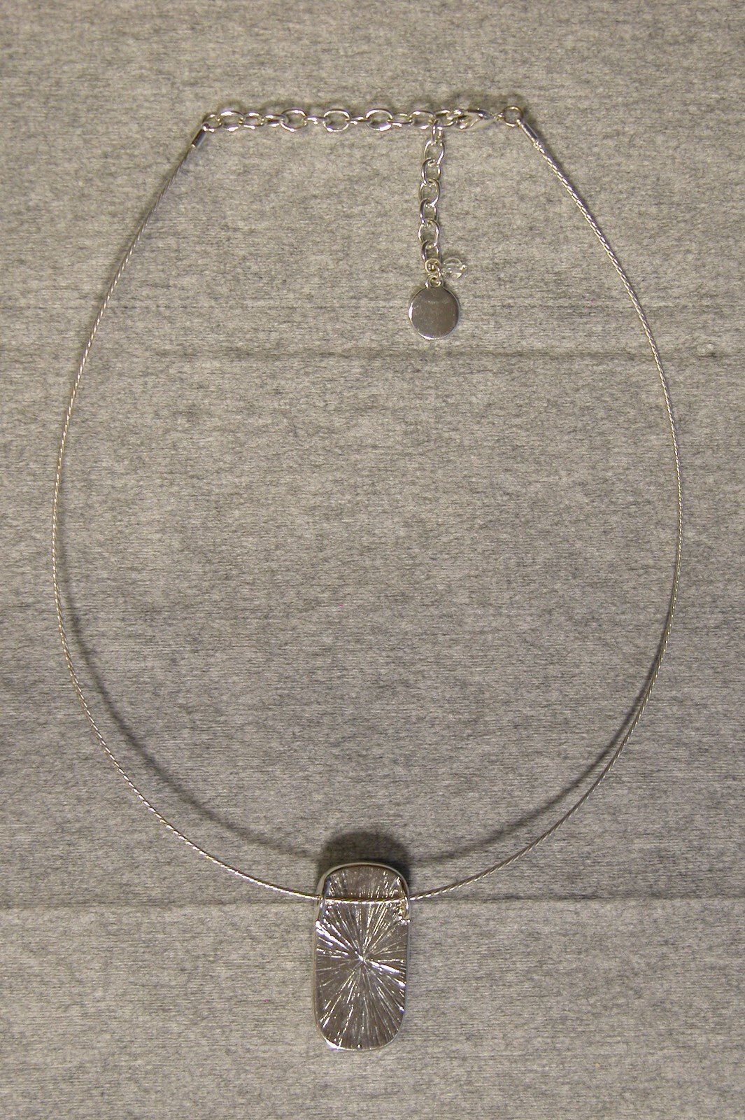 Silver Hoop Necklace with Pendent - FranksFunkyStuff