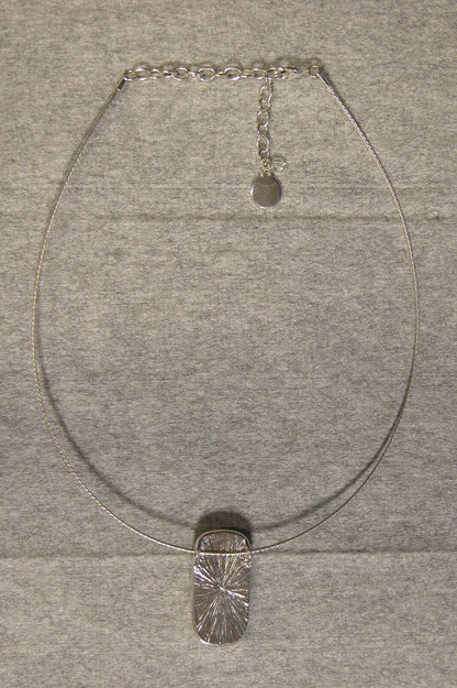 Silver Hoop Necklace with Pendent - FranksFunkyStuff