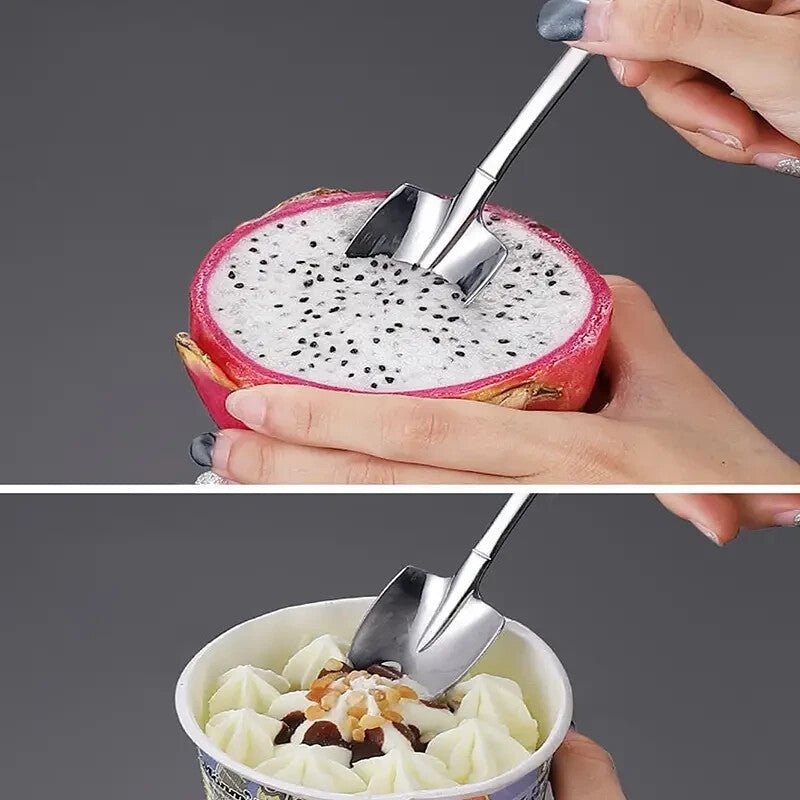 Stainless Steel Dessert Spoon and Fork Shovel - FranksFunkyStuff