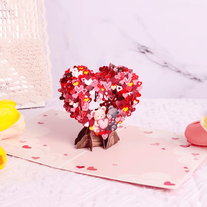Valentine'S Day 3D Pop - Up Card with Heart - Shaped Balloons & Two Bears - FranksFunkyStuff