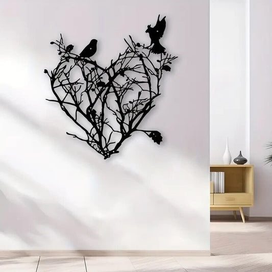 Valentines Heart 1pc Tree of Life Hearts and Birds METAL Wall Art - FranksFunkyStuff