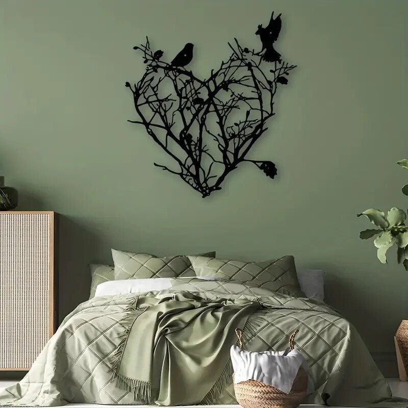 Valentines Heart 1pc Tree of Life Hearts and Birds METAL Wall Art - FranksFunkyStuff