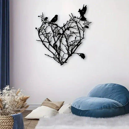 Valentines Heart 1pc Tree of Life Hearts and Birds METAL Wall Art - FranksFunkyStuff