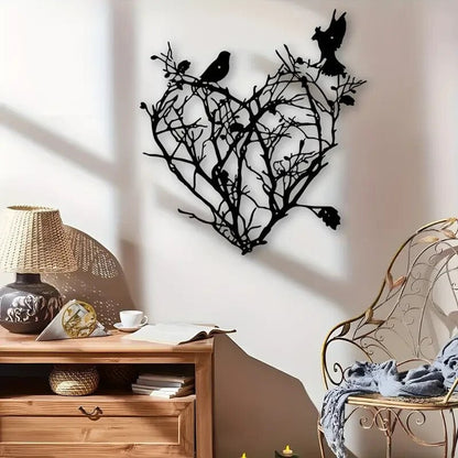 Valentines Heart 1pc Tree of Life Hearts and Birds METAL Wall Art - FranksFunkyStuff