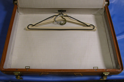 Vintage 1930 - 1940 PLATT GUARDSMAN Leather Suitcase Hard Case Luggage Tan - FranksFunkyStuff